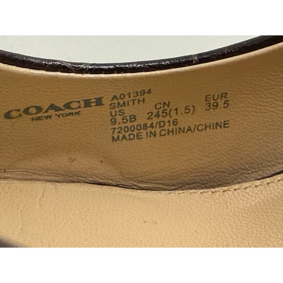 Coach Smith Classic Crocodile Chestnut Leather Heels Size 9.5B - Picture 11 of 13
